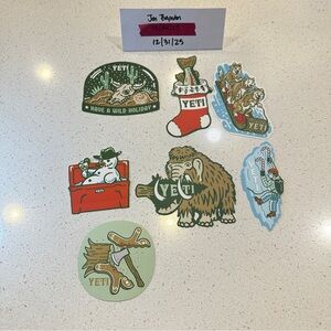 Yeti 2025 Holiday Sticker Set.